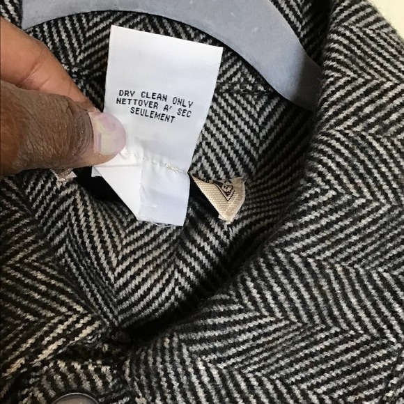 Women Cropped tweed Jacket brown button down collared Sz. Lrg NWT - Picture 9 of 10